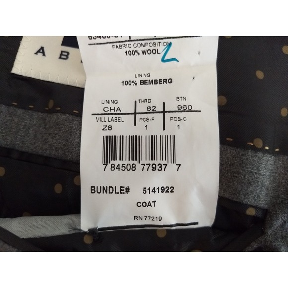 Joseph Abboud Bemberg Zignone Suit Mens 52R Gray 2 Button Custom 100% Wool 47x29 - Picture 11 of 16